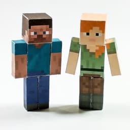 Papercraft Pixel Character Papercraft Classic Blocks Pixel