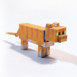 minecraft papercraft tabby cat